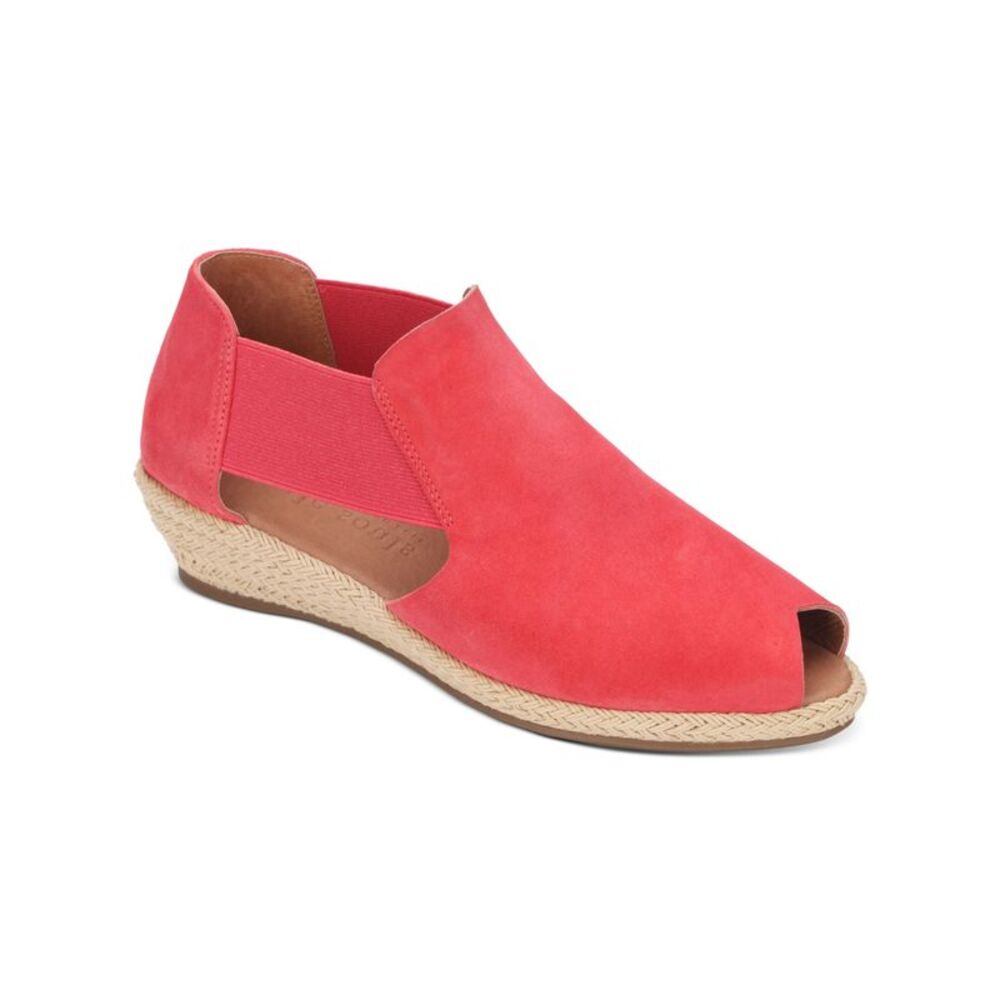 GENTLE SOULS KENNETH COLE Womens Coral Noa Almond Wedge Slip On Sandals 9.5